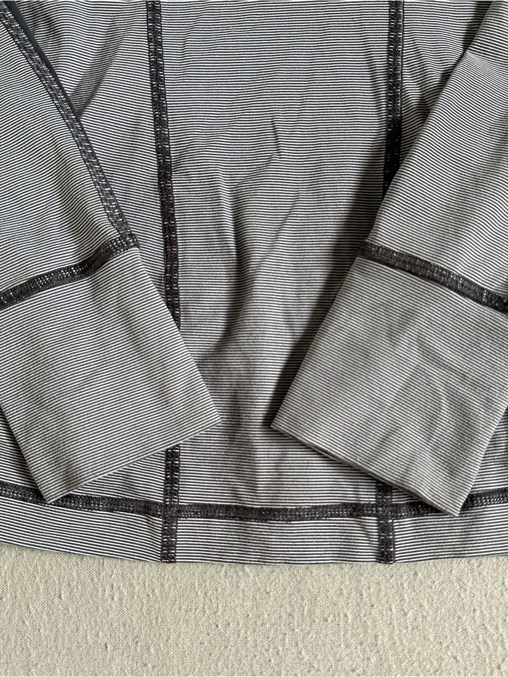 Lululemon Define Jacket Gray Striped Half Zip Thumbhole Yoga Running Athletic 6 - Picture 2 of 5